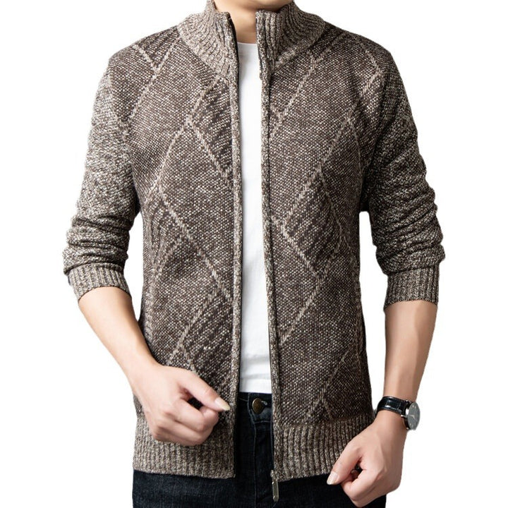 Men's cardigan with modern zipper and graphic pattern Lisslune