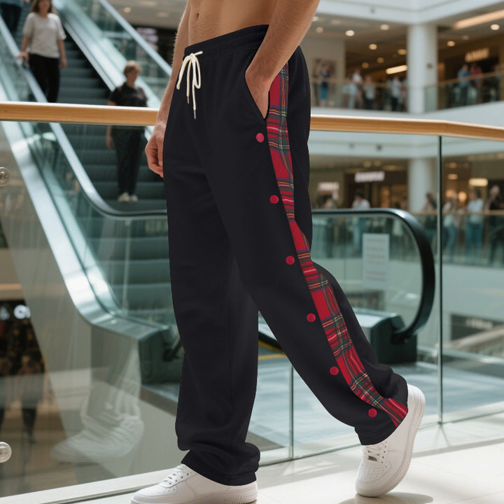 Men's relaxed joggers with checked side stripe Lisslune