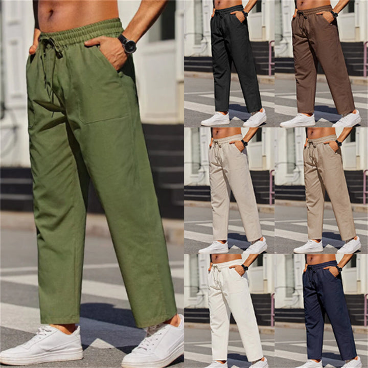 Men's leisure pants made of lightweight, breathable material with elastic waistband and practical pockets Lisslune