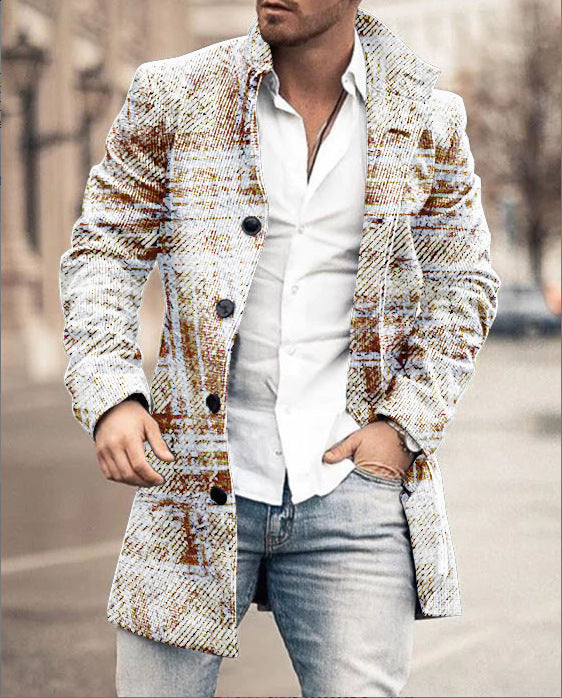 Men's wool coat in modern check design with tailored fit Lisslune