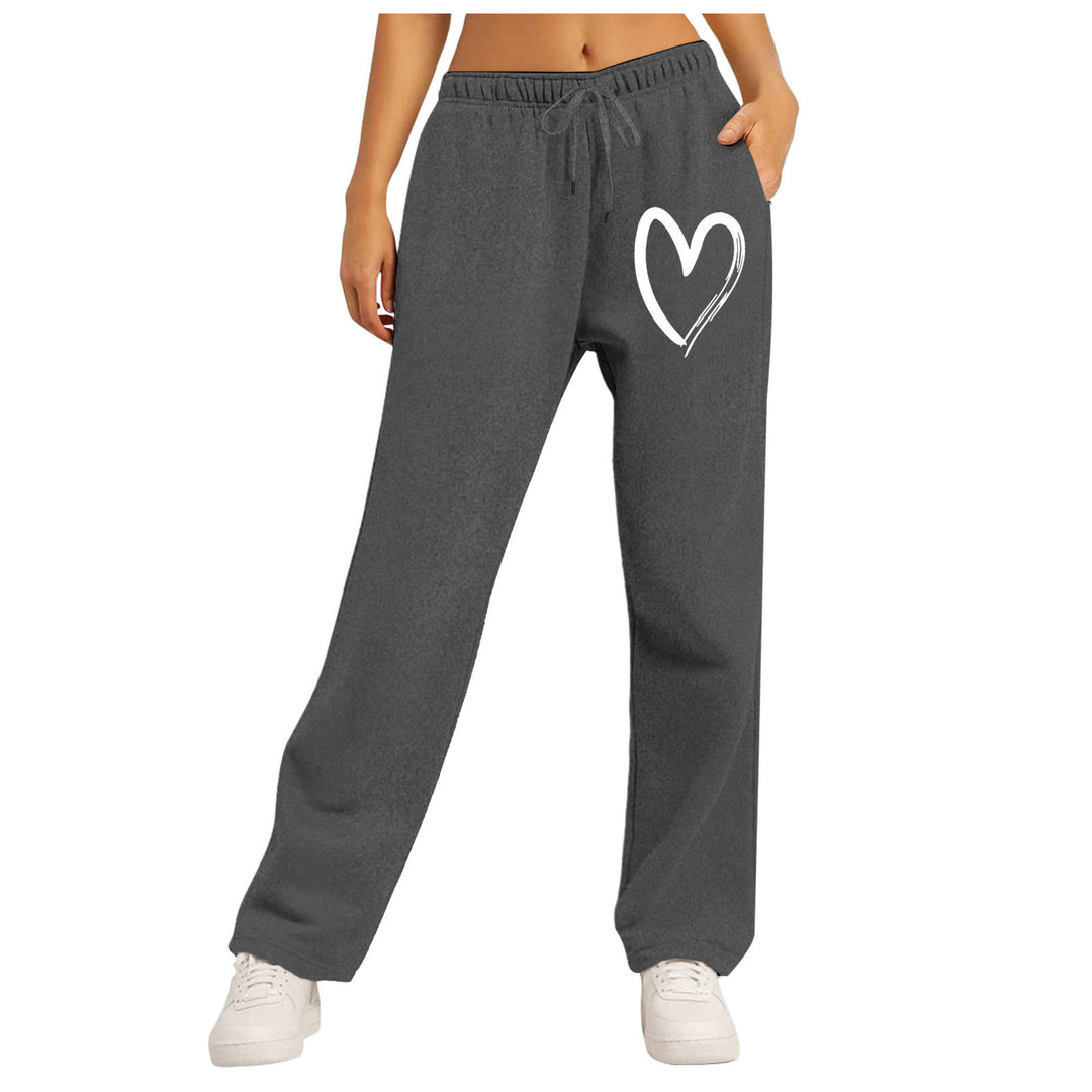 Ladies leisure pants with unique heart design and elastic waistband Lisslune