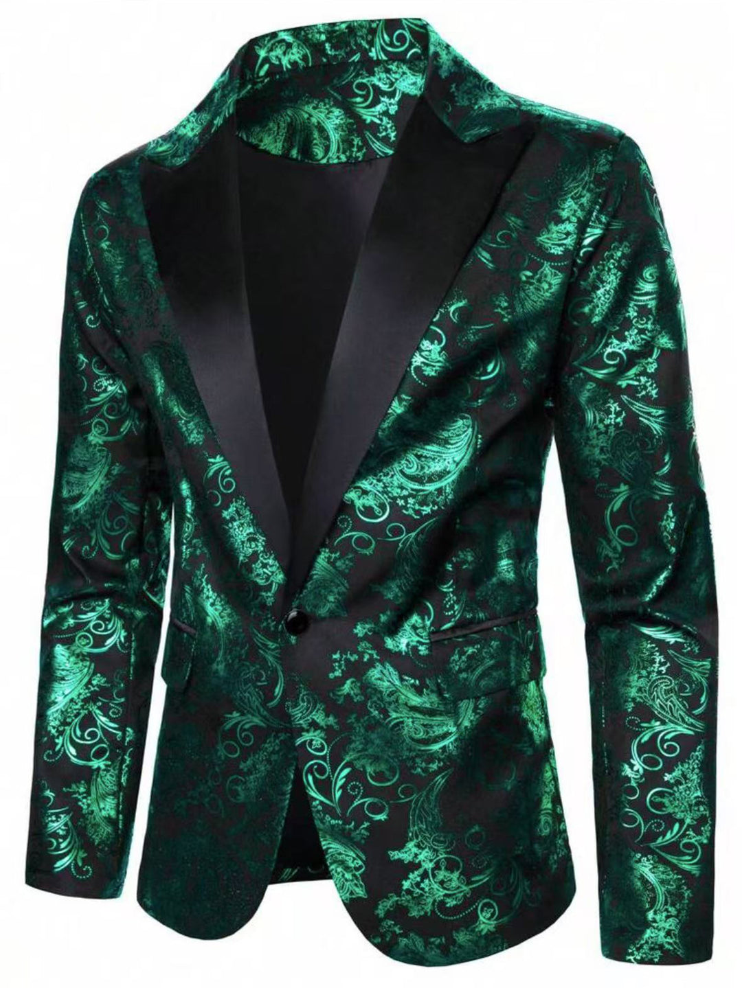 Men's elegant velvet blazer with floral pattern Lisslune