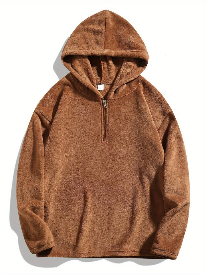 Men's cozy fleece hoodie with practical zip opening Lisslune