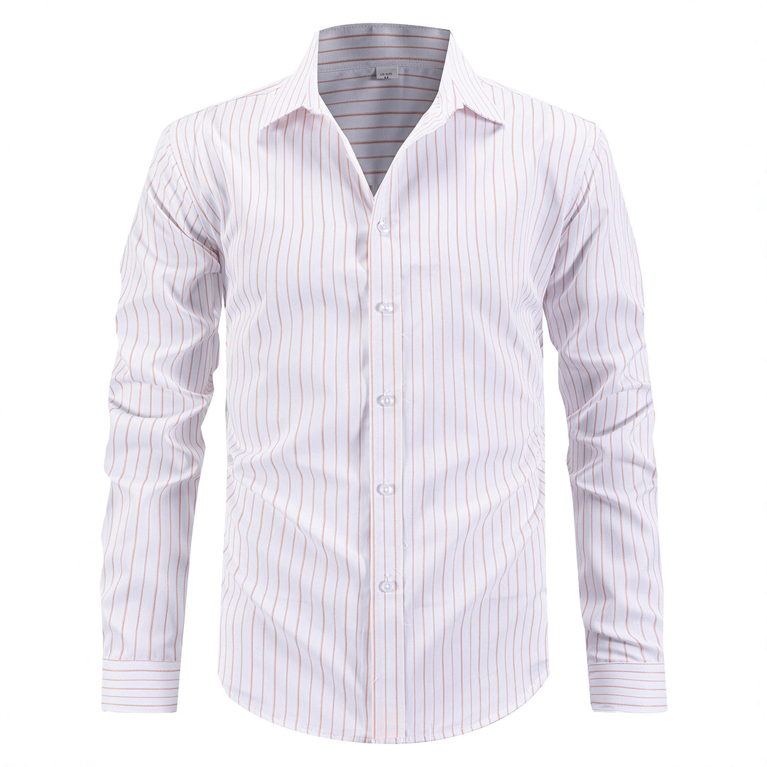 Men's striped long-sleeve shirt with modern cut and comfortable fit Lisslune