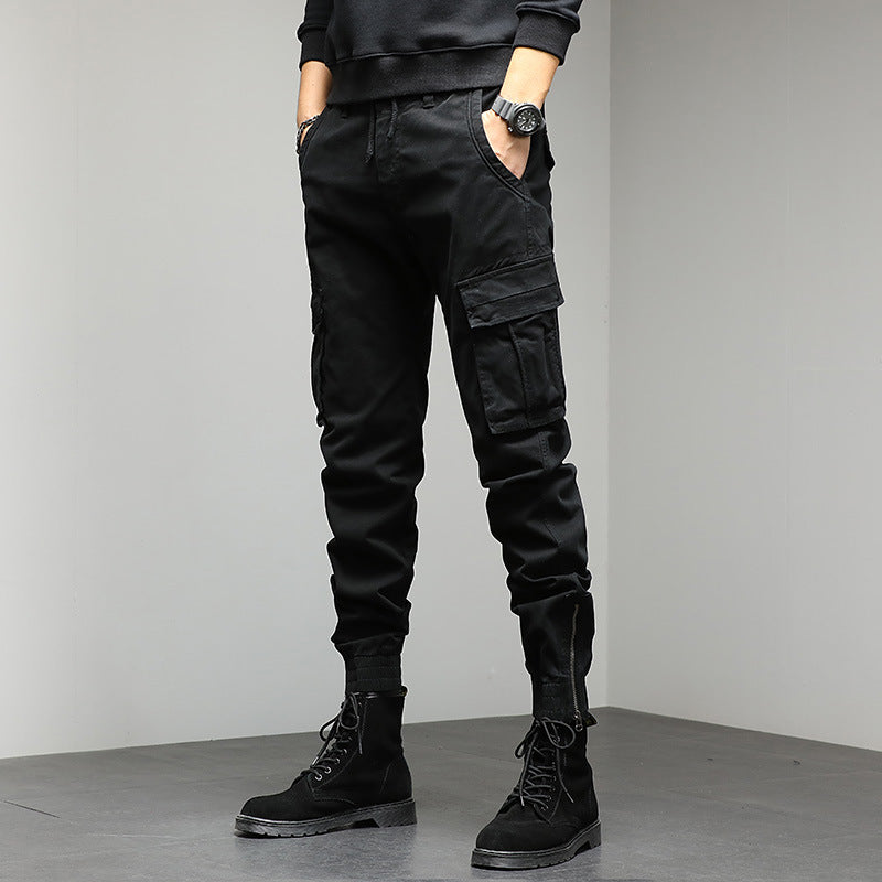 Men's cargo pants with elastic waistband and practical side pockets Lisslune