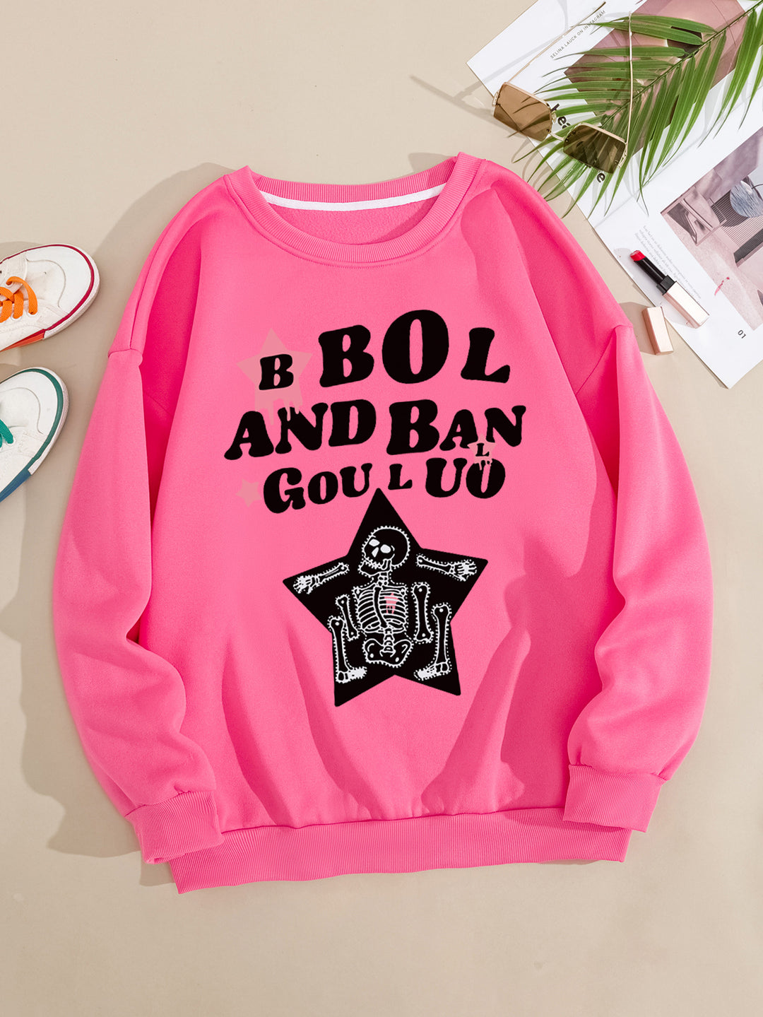 Women's casual sweatshirt with creative skeleton design Lisslune