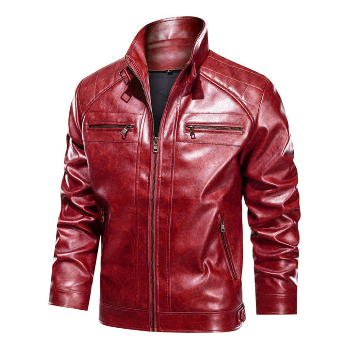 Men's fashion motorcycle jacket with practical pockets Lisslune
