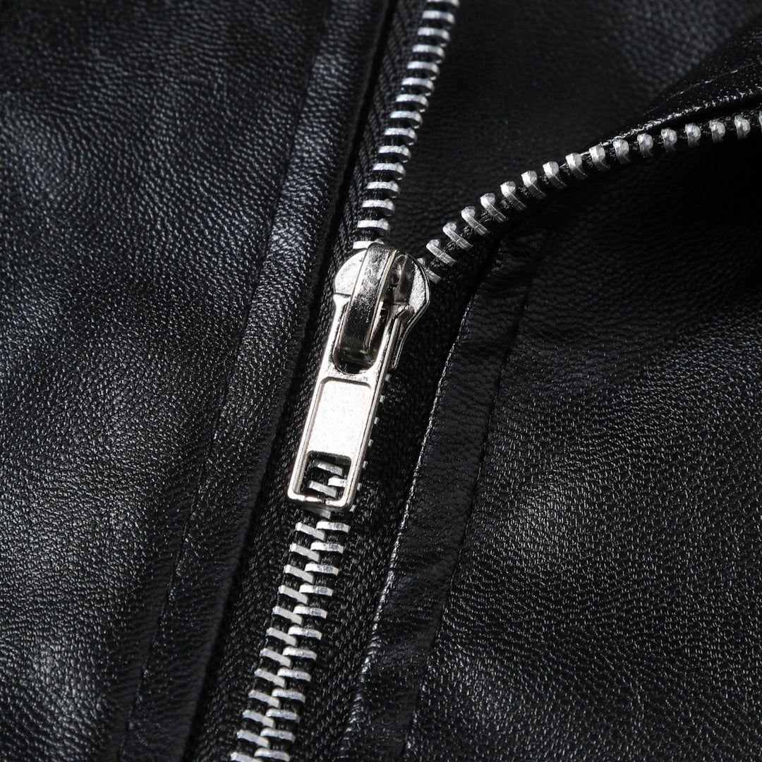 Men's stylish biker jacket made of high-quality synthetic leather Lisslune