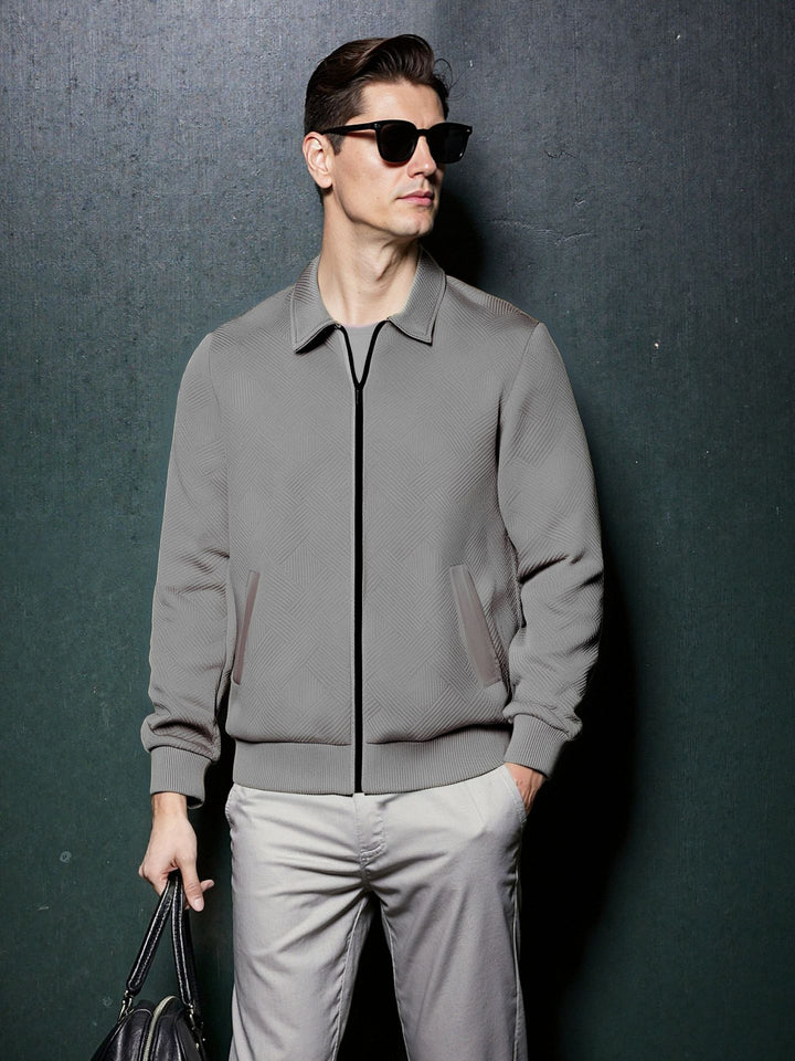 Men's sporty jacket with textured design and modern collar Lisslune