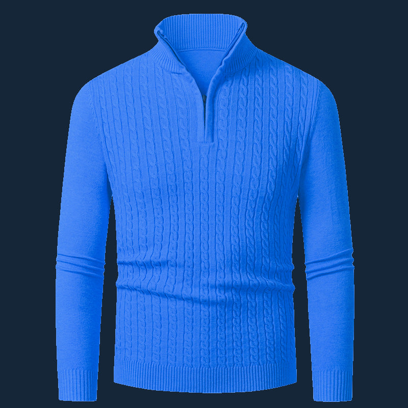 Men's fine knit sweater with stylish zipper Lisslune