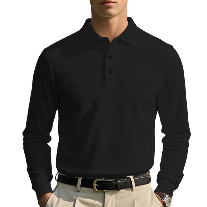 Men's Long Sleeve Polo Shirt with Structure Lisslune