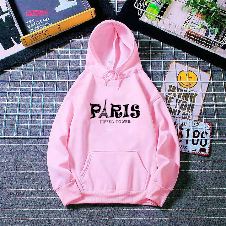 Women's Hoodie with Creative Paris Design Lisslune