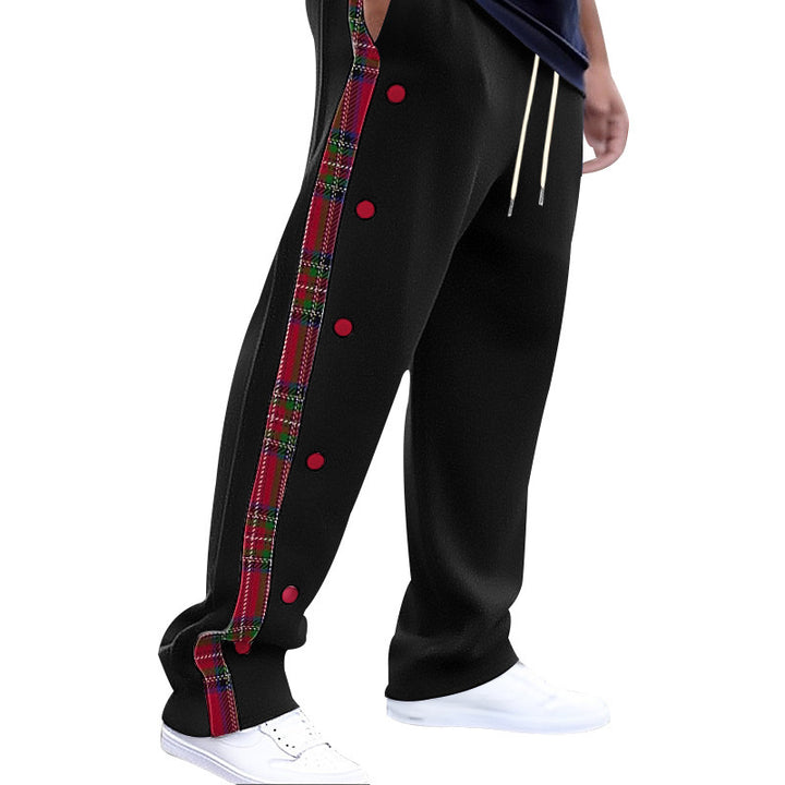 Men's casual cargo pants with snap buttons and trendy pattern Lisslune