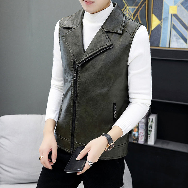 Men's Casual Synthetic Leather Vest Lisslune