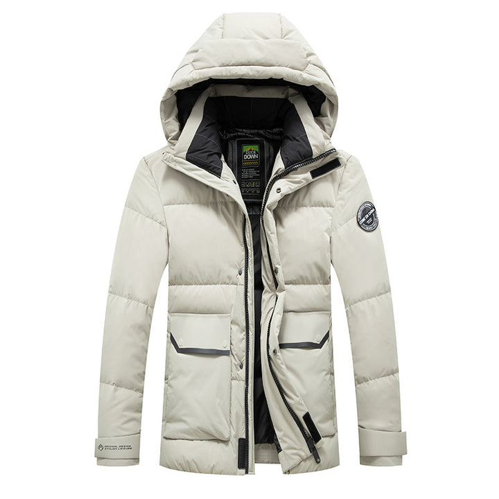 Men's Insulated Puffer Jacket with Adjustable Hood Lisslune