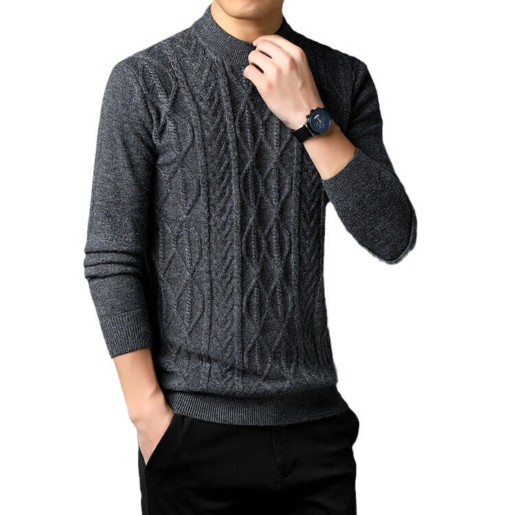Men's knit sweater with textured cable pattern Lisslune