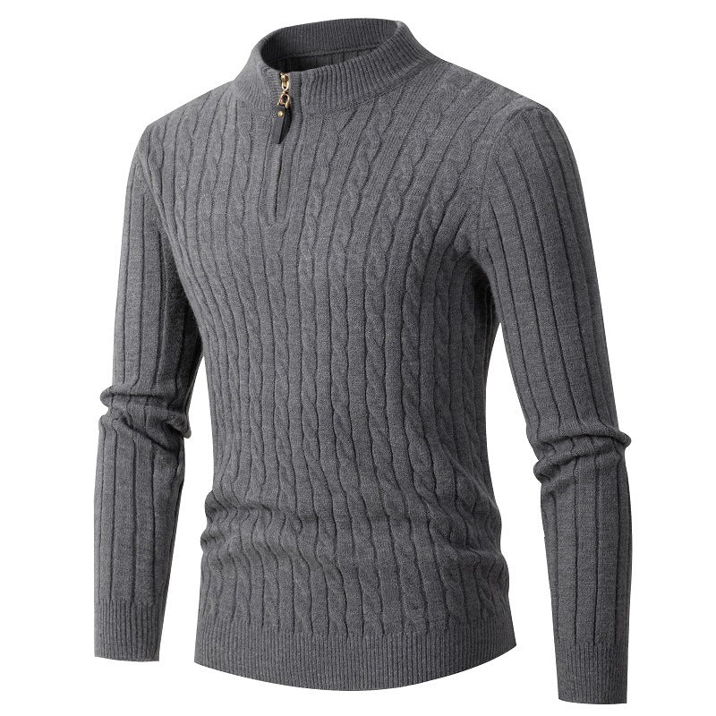Men's fine knit sweater with stand-up collar Lisslune