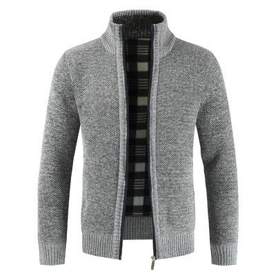 Men's cardigan with high collar and side pockets Lisslune