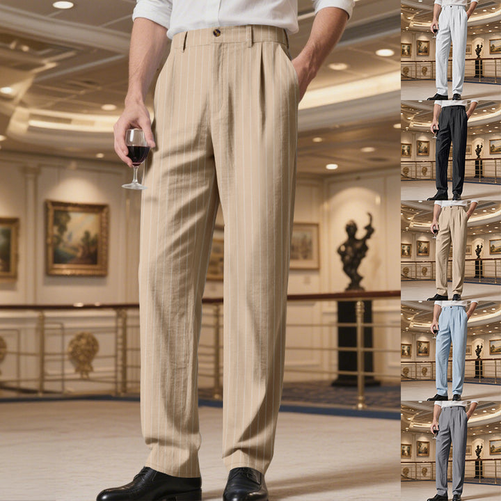 Men's elegant suit pants with fine pinstripes and comfortable fit Lisslune