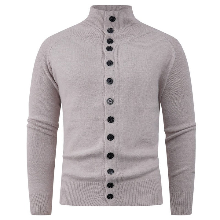 Men's cardigan with modern stand-up collar and button closure Lisslune