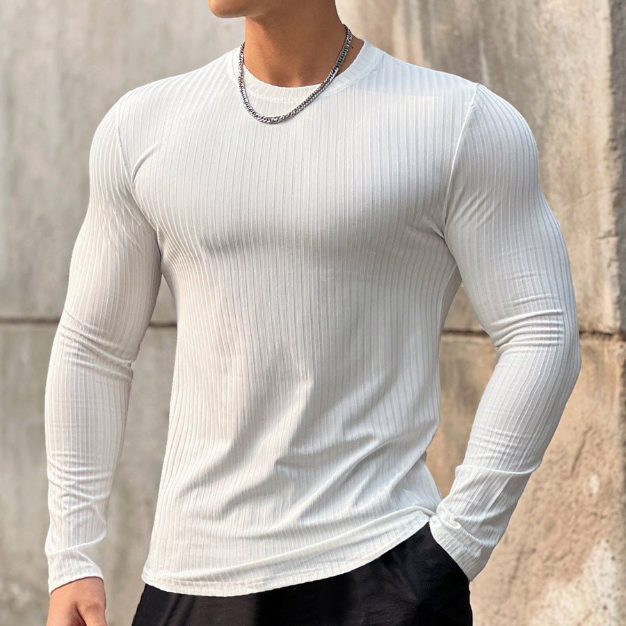 Men's long-sleeve shirt with textured ribbed pattern and sporty fit Lisslune