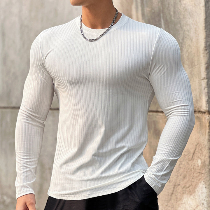 Men's long-sleeve shirt with textured ribbed pattern and sporty fit Lisslune