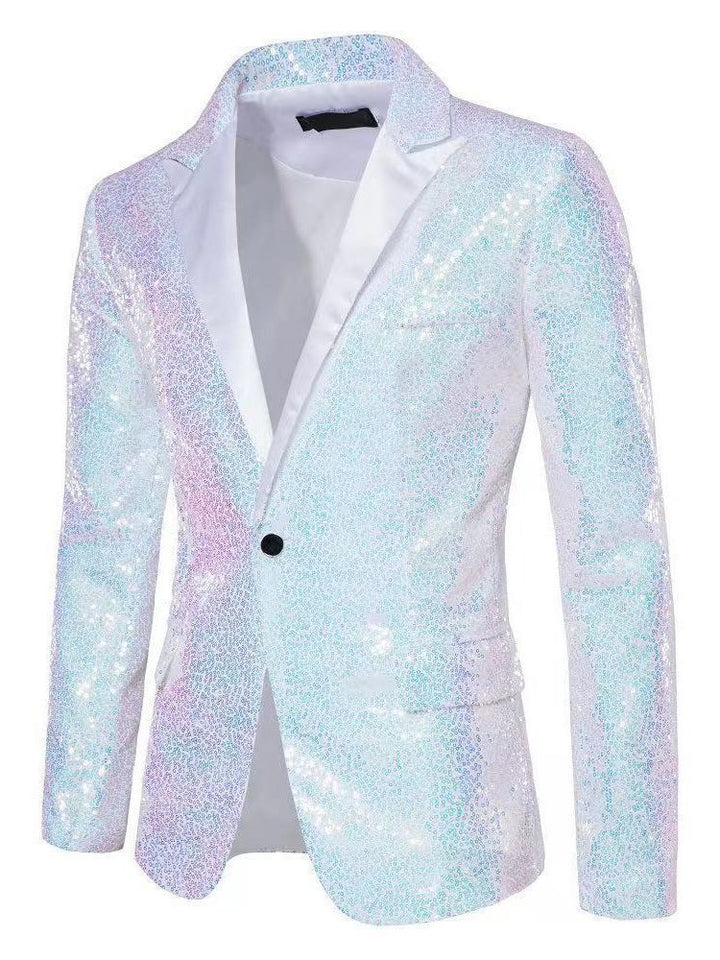 Men's elegant sequin blazer with exquisite decorative accents Lisslune