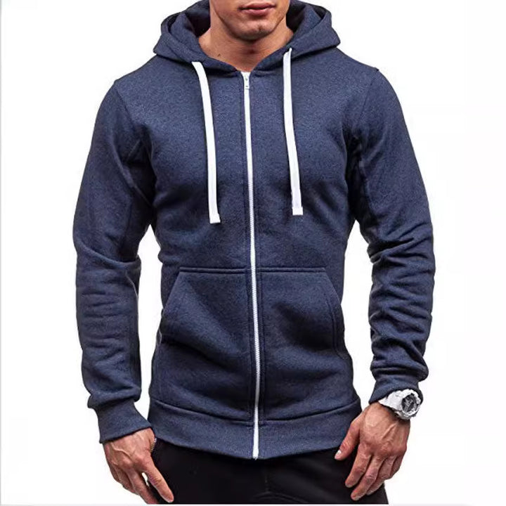 Men's Sporty Fleece Zip-Up Hoodie Lisslune