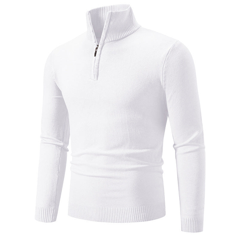Men's elegant pullover with high collar and fine ribbed design Lisslune