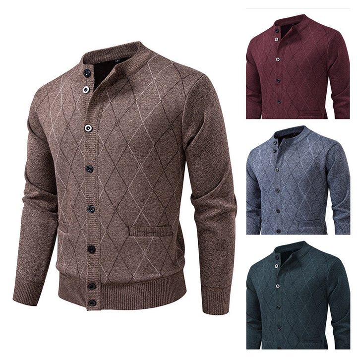 Men's cardigan with modern diamond pattern Lisslune