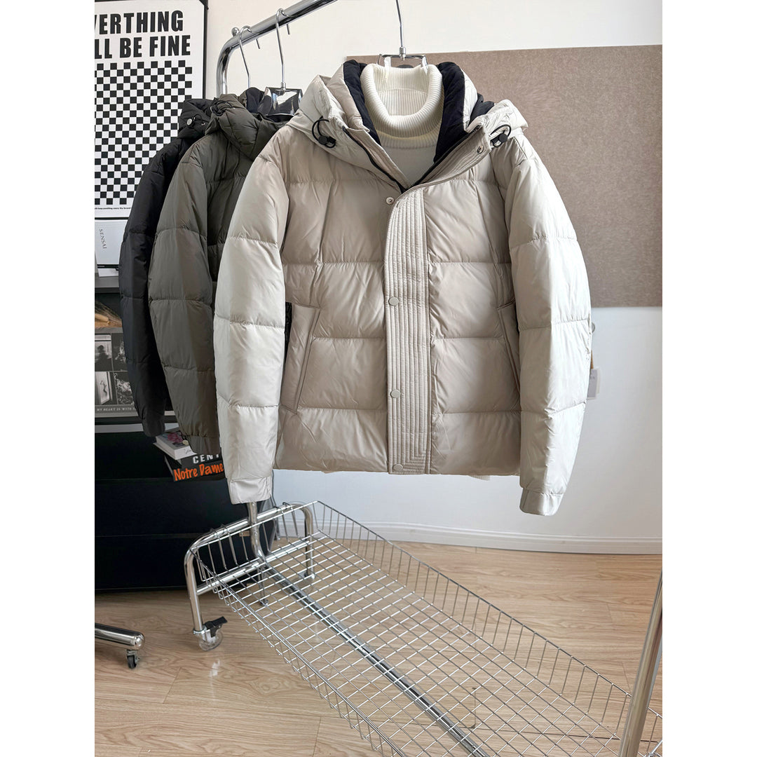 Men's Fashionable Padded Jacket with Hood and Insulating Filling Lisslune