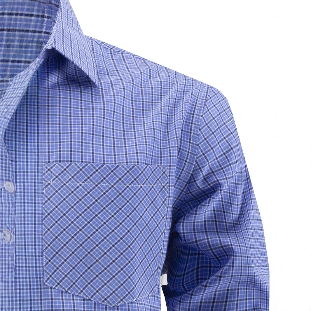 Men's stylish checkered shirt with chest pocket and elegant fit Lisslune