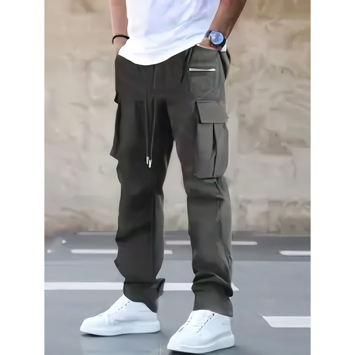 Men's modern cargo pants with multifunctional pockets and elastic waistband Lisslune