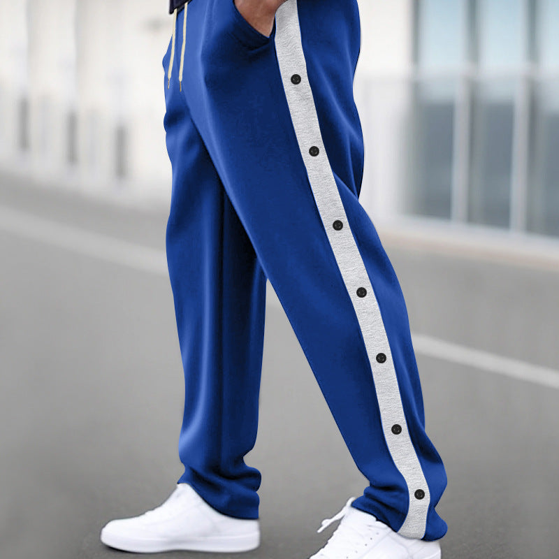 Men's sporty joggers with snap button closure and breathable material Lisslune