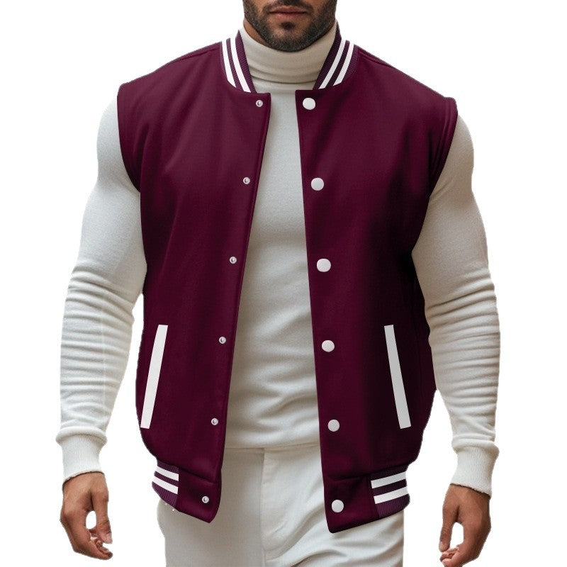 Men's casual vest in sports style with snap button closure and side insert pockets Lisslune