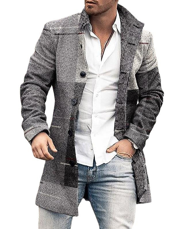 Men's wool coat in modern check design with tailored fit Lisslune