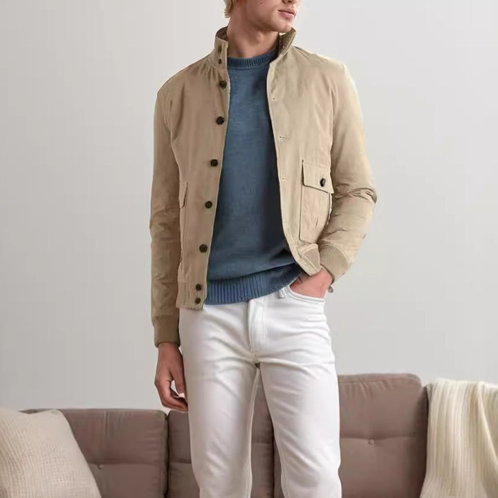 Men's fashionable suede jacket with textured design Lisslune