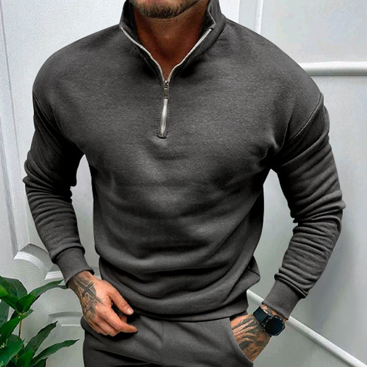 Men's sweatshirt with stand-up collar and zipper Lisslune