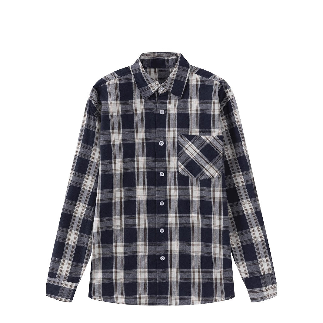 Men's comfortable long-sleeve shirt with check pattern Lisslune