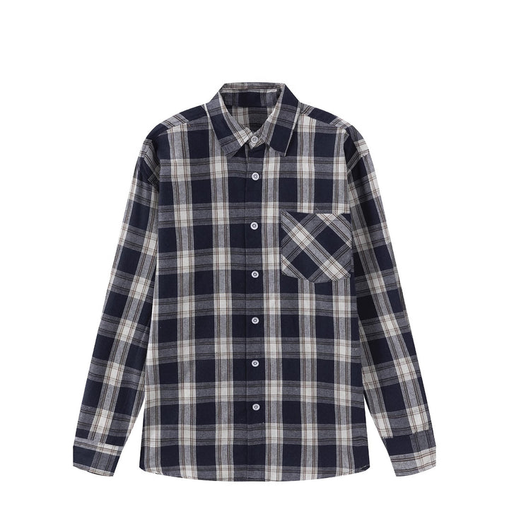 Men's comfortable long-sleeve shirt with check pattern Lisslune
