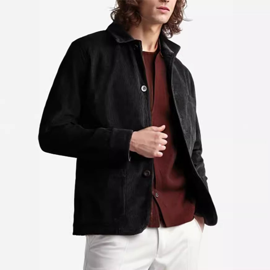 Men's casual cord jacket with practical pockets Lisslune