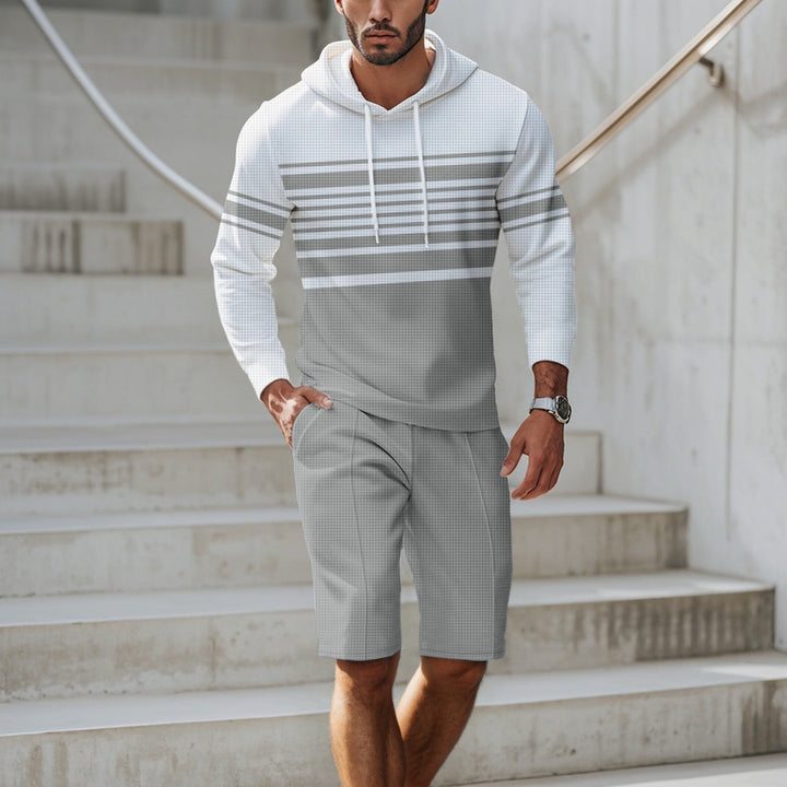 Men's sporty hoodie with textured material and modern lines Lisslune