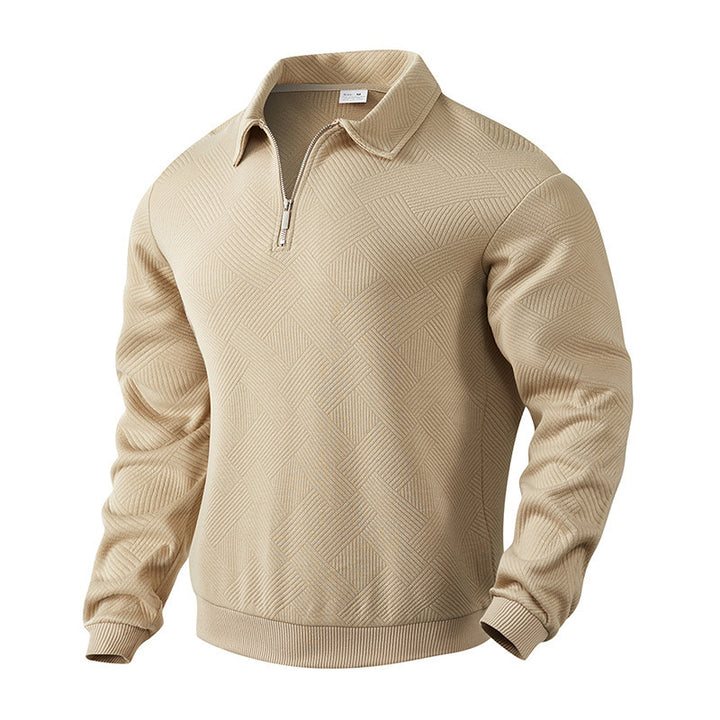 Men's fleece pullover with textured surface and modern contrast details Lisslune