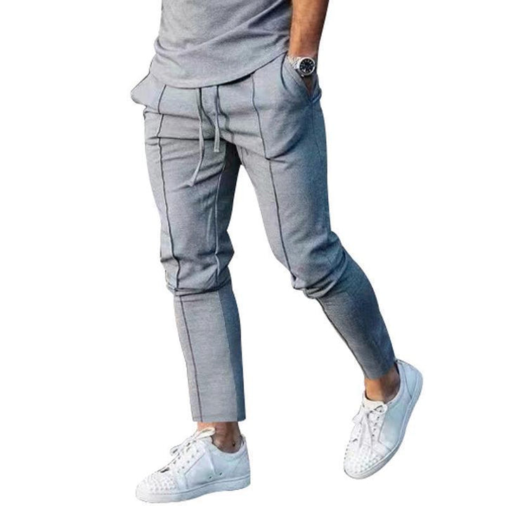 Men's Sporty Casual Pants with Side Pockets and Elastic Waistband Lisslune