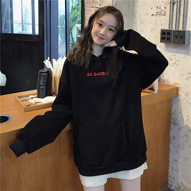Women's oversized hoodie with playful wing appliqués Lisslune