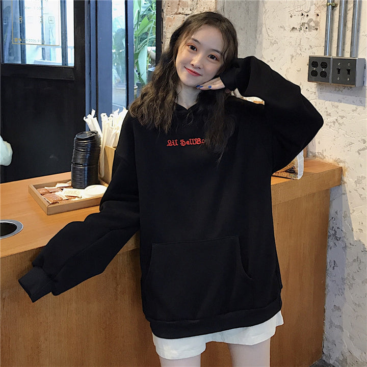 Women's oversized hoodie with playful wing appliqués Lisslune