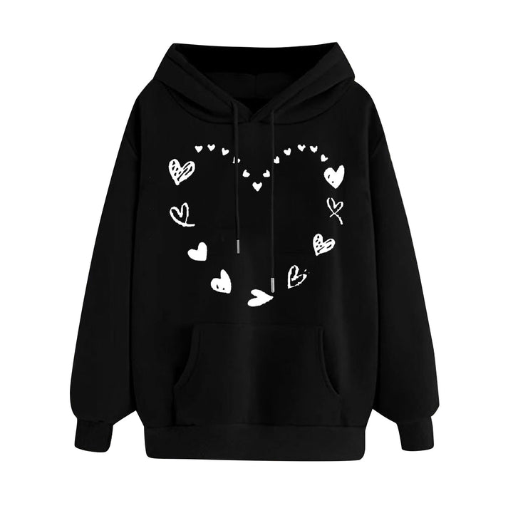 Women's hoodie with playful heart design and comfortable kangaroo pocket Lisslune