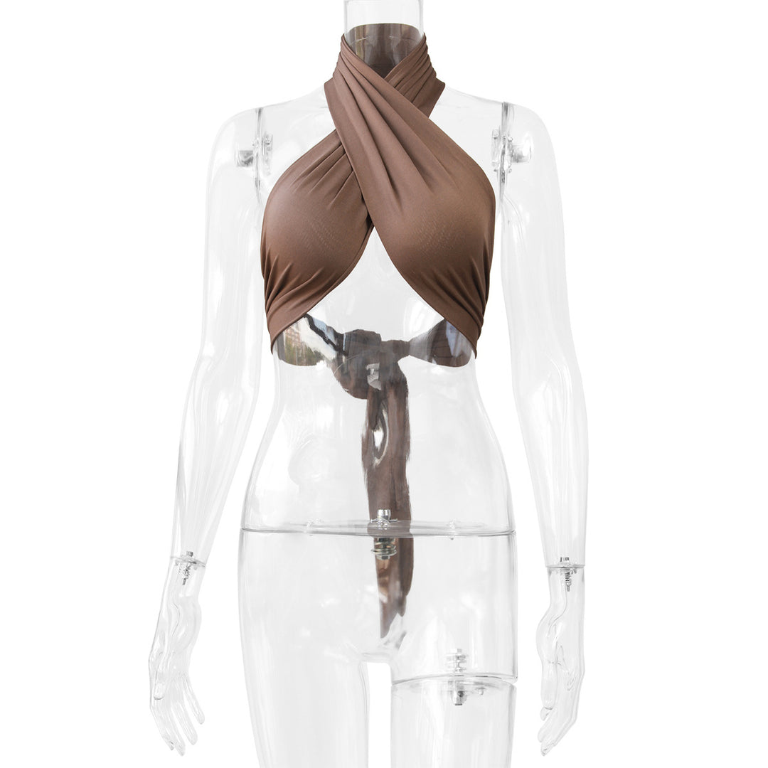 Damen Figurumspielendes Wickeloberteil mit raffiniertem Halterdesign Lisslune