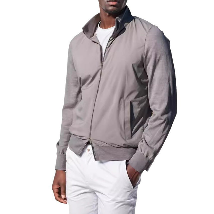 Men's sporty transitional jacket with modern stand-up collar and elastic cuffs Lisslune