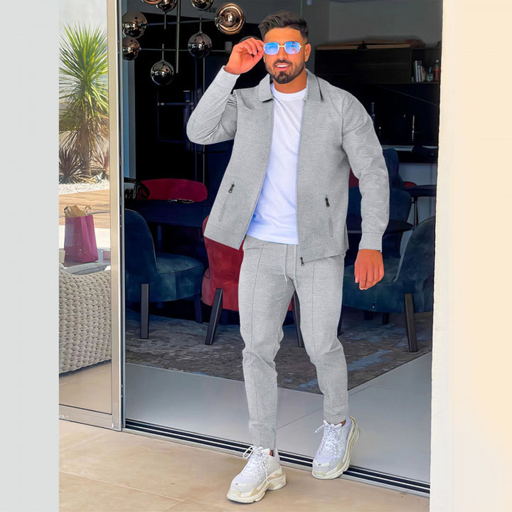 Men's sporty leisure set with structured top and comfortable joggers Lisslune